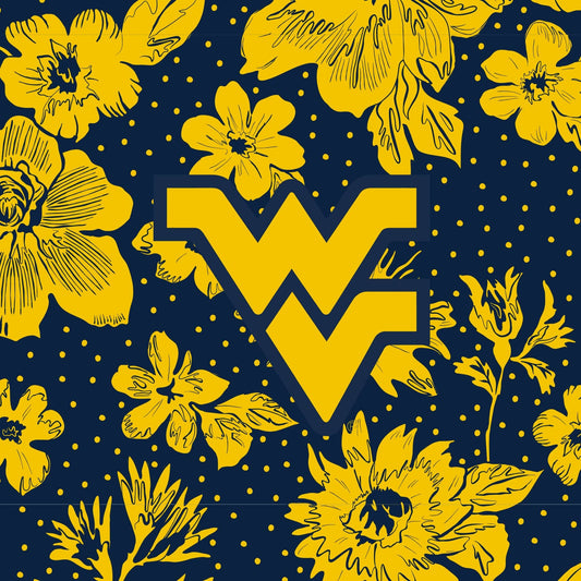 Tervis 24oz Wide Mouth Bottle-Navy/Gold Rain Garden with West Virginia University-Image 2-Vera Bradley