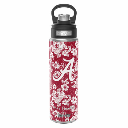 Tervis 24oz Wide Mouth Bottle-Cardinal/White Rain Garden with The University of Alabama-Image 2-Vera Bradley