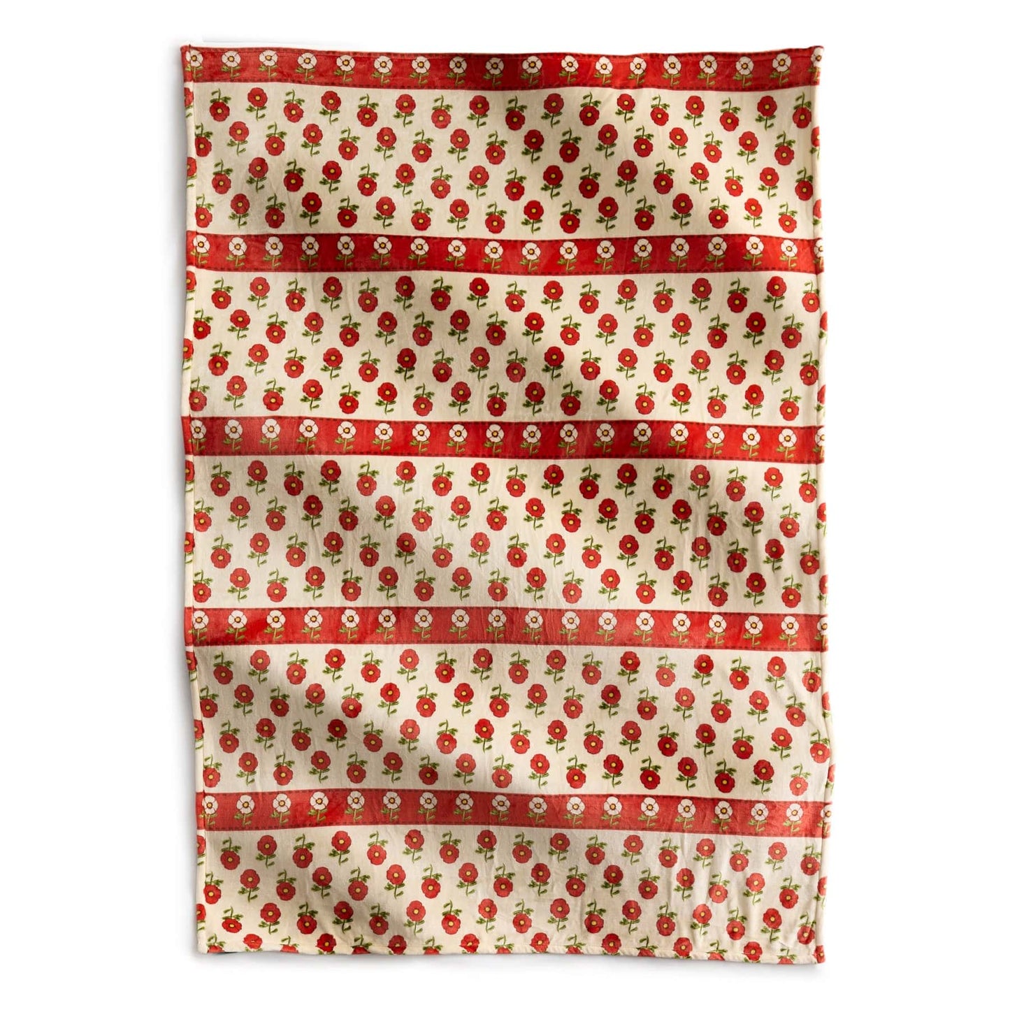 Oversized Throw Blanket-Tiny Poppies Stripe-Image 1-Vera Bradley
