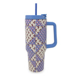 Stainless Steel XL Tumbler w/Handle-Rachel Ditsy Patchwork-Image 1-Vera Bradley