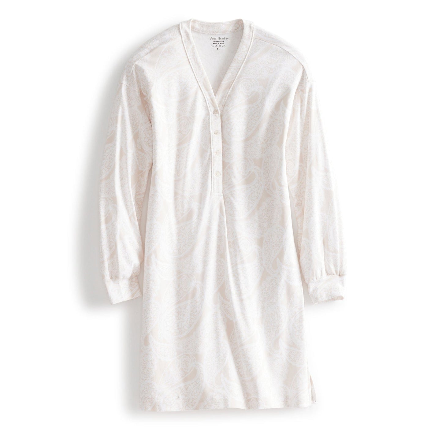 Henley Night Dress-Paisley Key Pumice Stone-Image 1-Vera Bradley